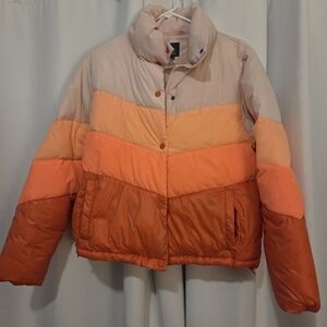 Wild Fable Women's Orange Gradient Puffer Jacket